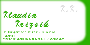 klaudia krizsik business card